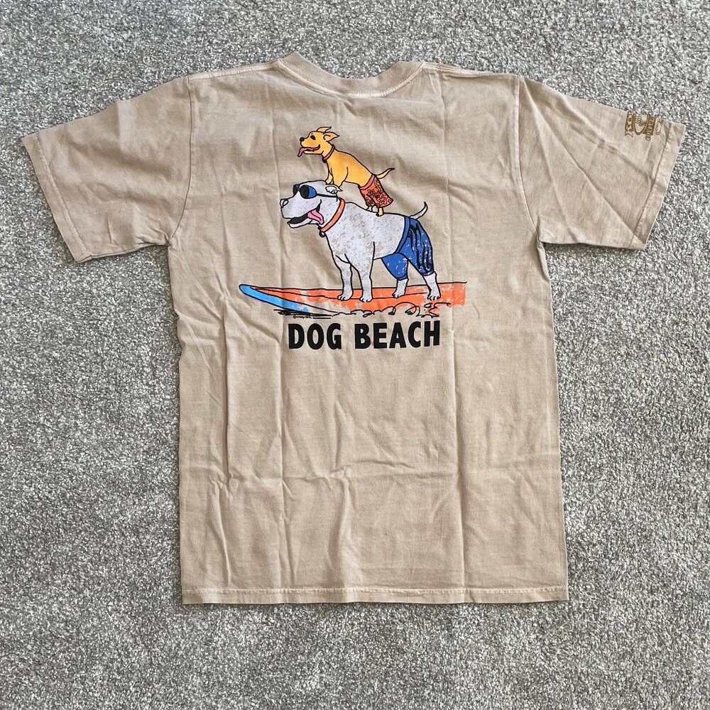 Dog Beach - Kona Coffee Dyed Short Sleeve Crewneck T-Shirt by Crazy Shirts